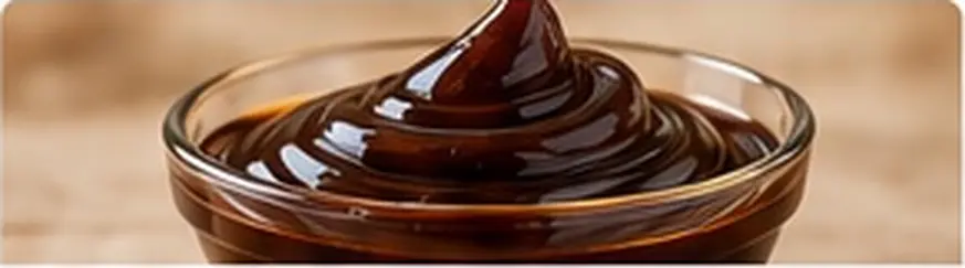 Dense dark date concentrate in a glass bowl